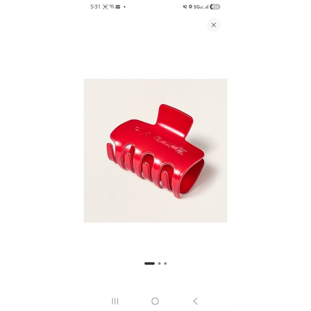 PARKE X Target Red Plastic Hair Clip for Women, Solid Pattern, Casual Use